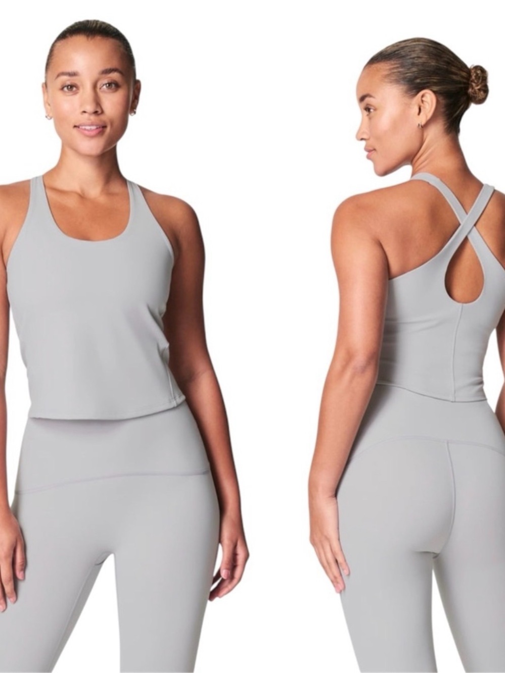 SPANX Contour cross back shelf tank in Cloud grey size XS NWT